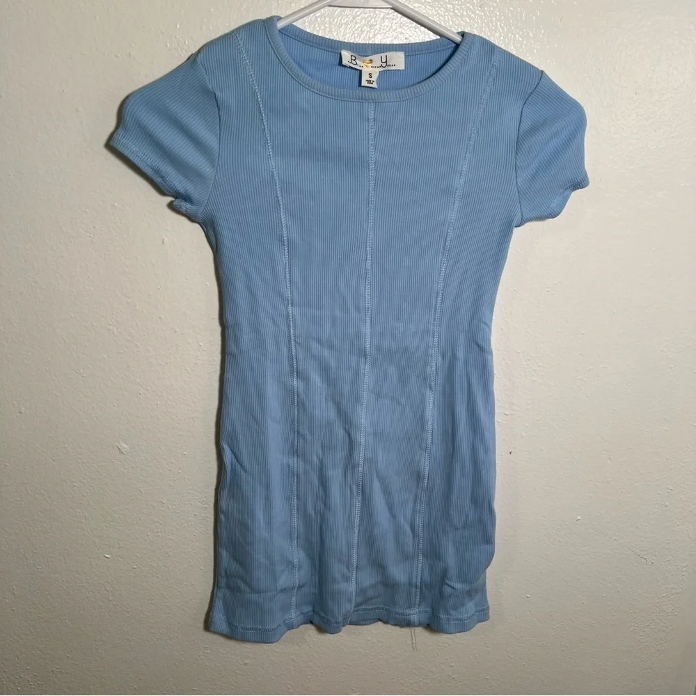 Be Only You B.O.Y. Girls Size Small Seamless Knit Mini Dress Light Blue Short